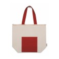 Borsa in cotone riciclato bicolore con tasca frontale - cm 36x46x15 1