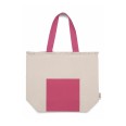 Borsa in cotone riciclato bicolore con tasca frontale - cm 36x46x15 2