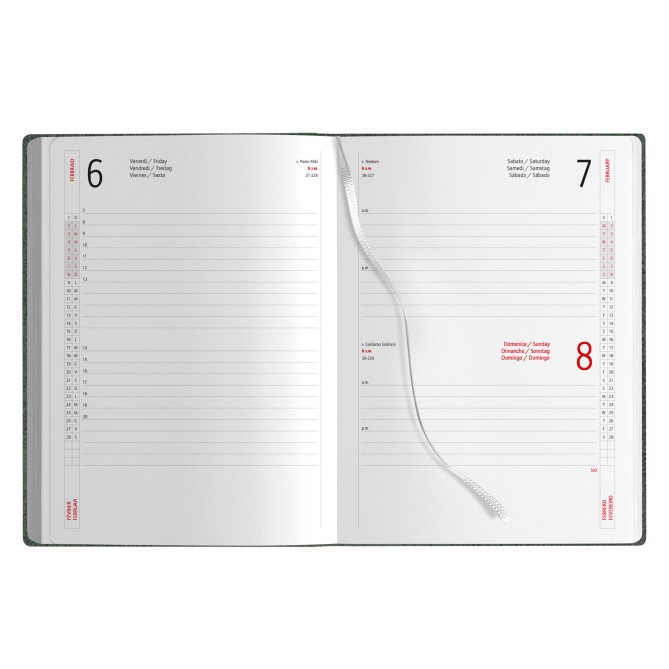 Agenda Giornaliera 2026 con tasca - 17x24 cm sabato e domenica insieme 9