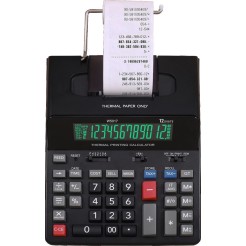 Calcolatrice Scrivente con Stampante Termica, Display LED 19mm, Rotolo 57mm, 12 Cifre, Velocità 8 Linee/Sec 1 2