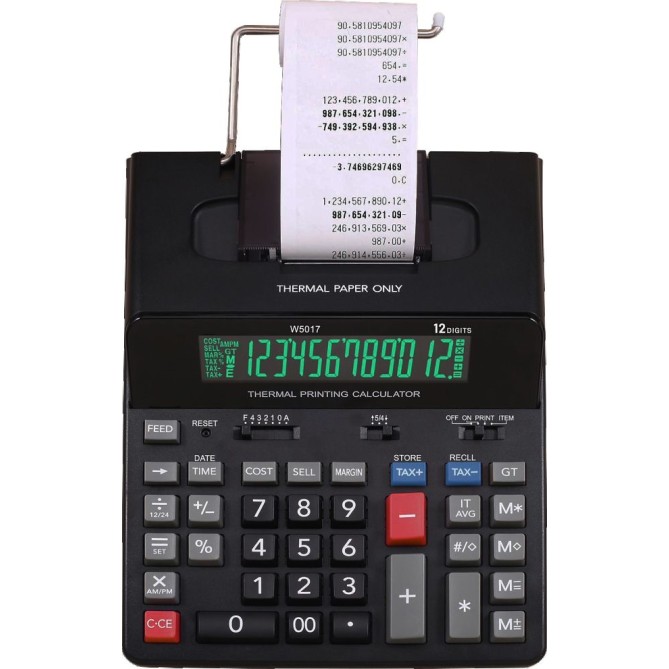 Calcolatrice Scrivente con Stampante Termica, Display LED 19mm, Rotolo 57mm, 12 Cifre, Velocità 8 Linee/Sec 2