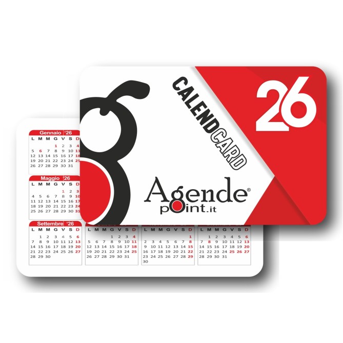CalenCard Agendepoint 2026, Calendario Tascabile Plastificato, 10 Pezzi, Formato Carta di Credito 8,6x5,4cm 1