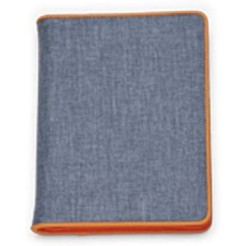 Agenda giornaliera 2026 jeans chiusura zip 17x24cm porta penna multilingua arancio 3