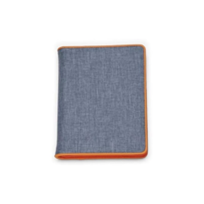 Agenda giornaliera 2026 jeans chiusura zip 17x24cm porta penna multilingua arancio 3
