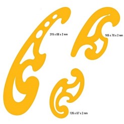 Curvilinee Set 3 Pezzi In Pvc giallo di  Ottima Qualità 2 2