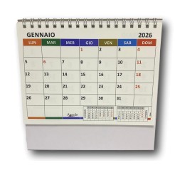 Calendario da tavolo 2026 triangolare mensile 12mesi multicolor 16x14cm spiralato doppia facciata 6 2