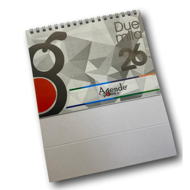 Calendario da tavolo 2026 triangolare mensile 12mesi multicolor 16x14cm spiralato doppia facciata 8