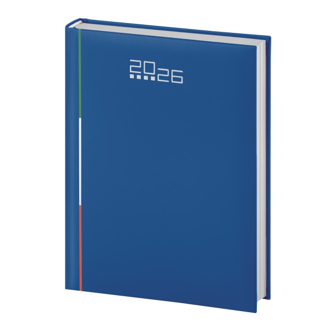 Agenda giornaliera 2026 ITALIA gommata 11X17 multilingua blu 2
