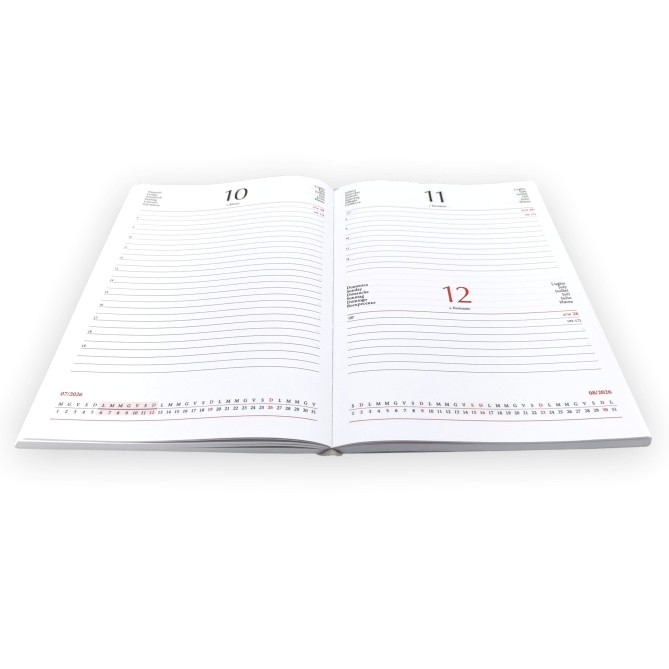 Ricambio Agenda Giornaliera A5 2026, 15x21 cm, Multilingue, Ricambio Blocco Fisso, Bianco 2