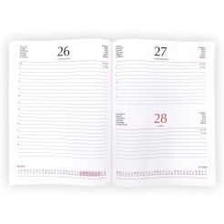 Ricambio Agenda Giornaliera 2026, 17x24 cm, Multilingua, Blocco Fisso, Bianco 2