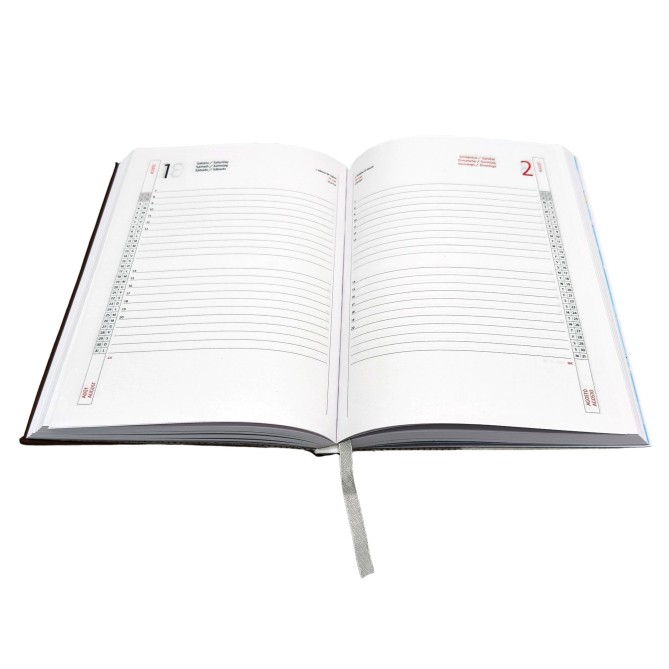 Ricambio agenda giornaliero 2026,15x21,  copertina in similpelle, sabato e domenica separati Marrone 7