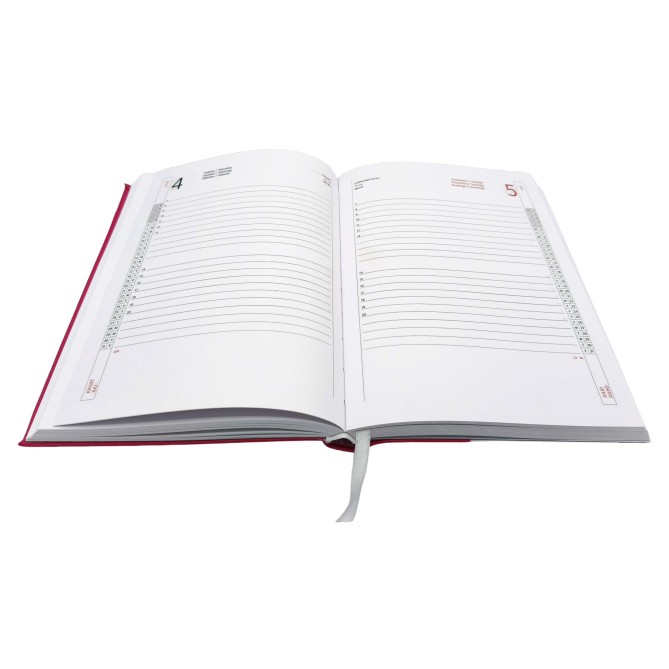 Ricambio agenda giornaliero 2026,17x24, copertina in similpelle, sabato e domenica separati Fucsia 7