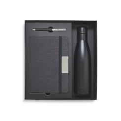 Set regalo NERO con Borraccia termica in Acciaio - Taccuino - Penna - Nero 1