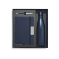 Set regalo con Borraccia termica in Acciaio - Taccuino - Penna - Blu 1