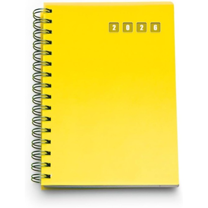 Agenda settimanale 2026 spiralata polipropilene 17x24cm GIALLO 2