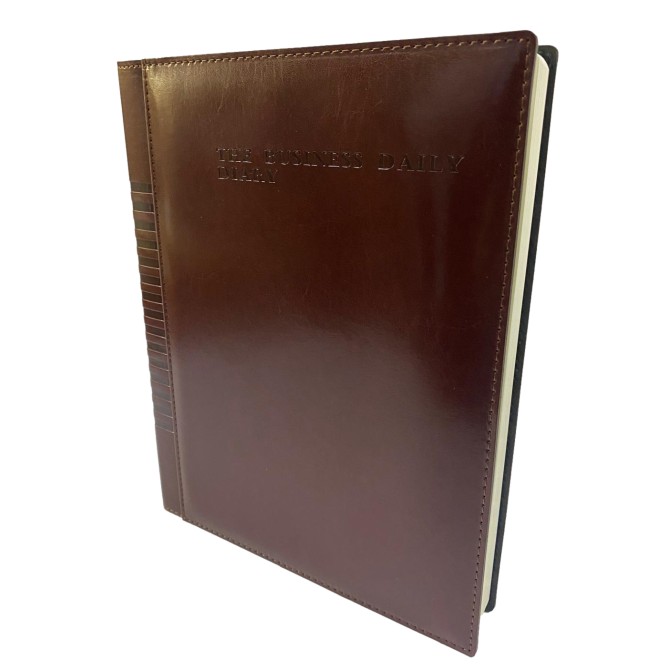 Agenda Giornaliera BUSINESS 2026 similpelle - 21x26 cm agenda del presidente marrone 2