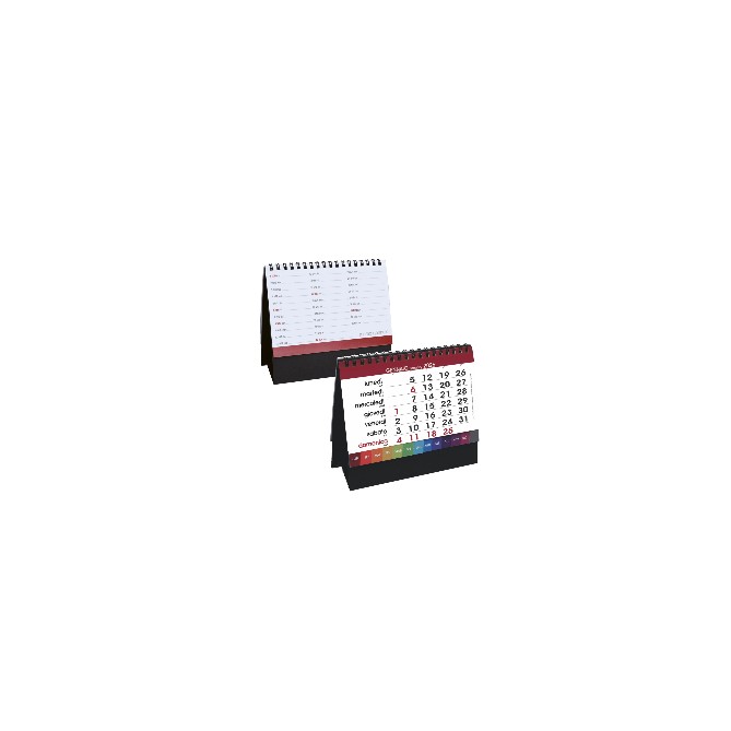 Calendario da tavolo 2026 triangolare mensile 12mesi multicolor base nera 16x14cm spiralato 2pz 3