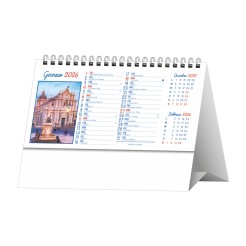 Calendario da tavolo SICILIA 2026 triangolare mensile 12mesi grigio multicolor 19x14cm spiralato 2pz 1