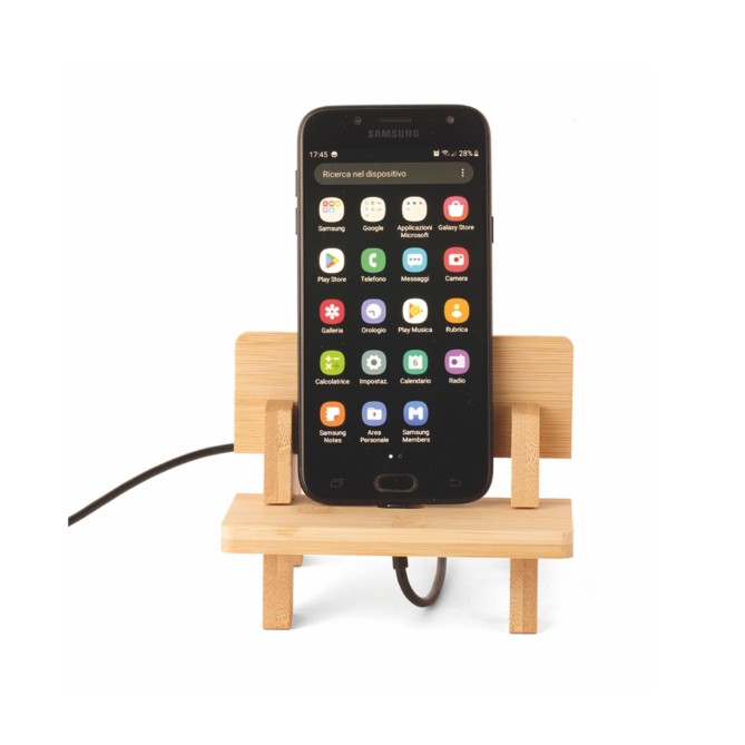 Supporto porta cellulare in bamboo con 3 pezzi componibili - 9x1,5 cm 3
