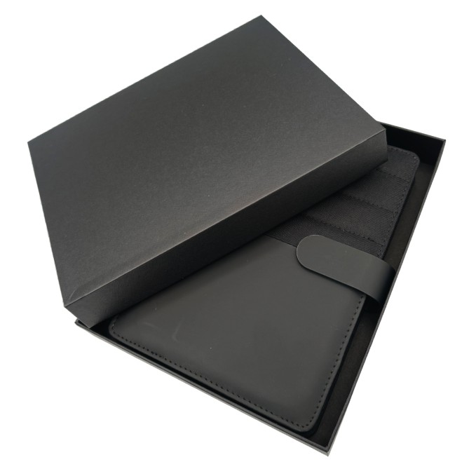Porta BlockNotes nero - Tavecchi con tasche interne e notes in carta avorio - dimensioni 17,5x22,5x3 cm 8
