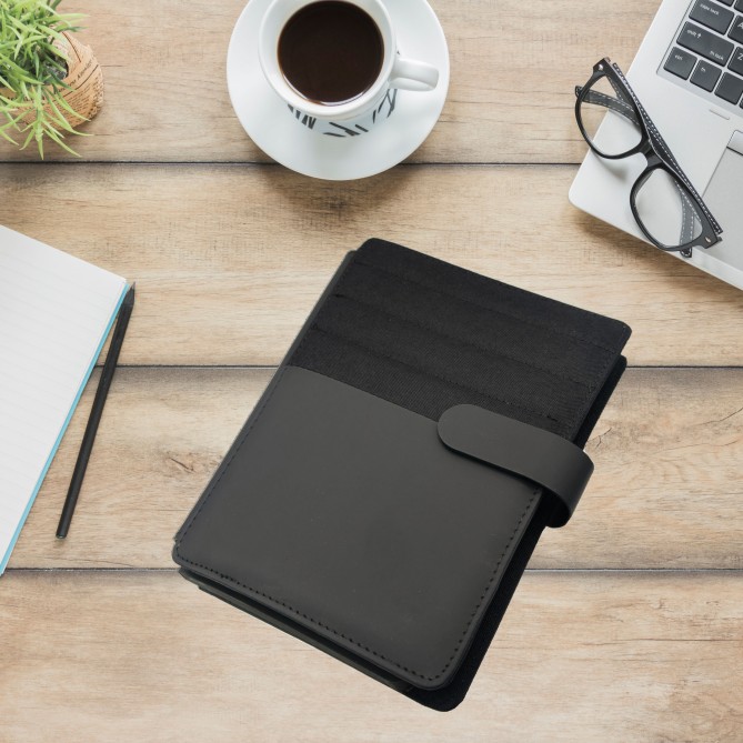 Porta BlockNotes nero - Tavecchi con tasche interne e notes in carta avorio - dimensioni 17,5x22,5x3 cm 9