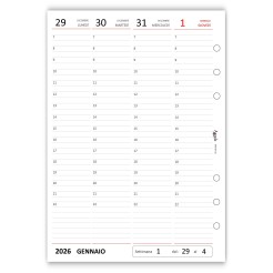 Ricambio Agenda Settimanale Verticale 2026, Formato A5 15x21cm, 6 Fori, Carta 90gr, Organizer con Note e Progetti 5 2