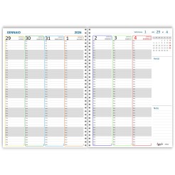 Agenda Settimanale 2026, A4 21x30cm, Spiralata con Intervalli 15 Minuti, Sabato e Domenica Separati, Copertina Plastificata 3