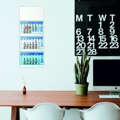 Calendario da muro 2026 trittico mensile 12x3mesi azzurro 32x80cm spiralato 1 2