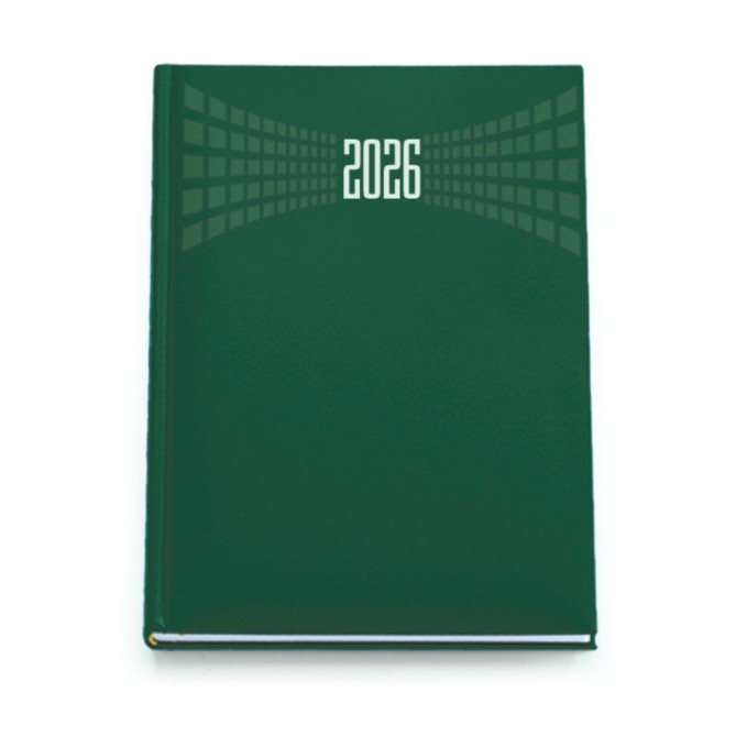 Agenda giornaliera 2026 21x30cm A4 sab dom separati multilingua VERDE 2