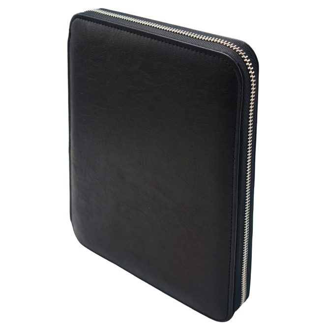 Progressio Agenda borsello 2026 con Portafoglio in Similpelle Nera, 15x21 cm, Chiusura con Zip, Tasche Portadocumenti 2