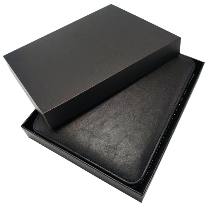 Progressio Agenda borsello 2026 con Portafoglio in Similpelle Nera, 15x21 cm, Chiusura con Zip, Tasche Portadocumenti 9