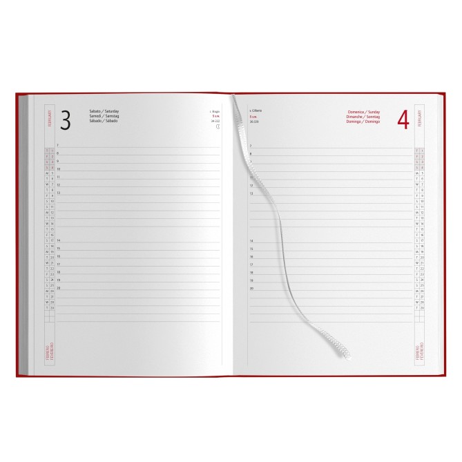 Agenda Giornaliera 2027 17x24cm Sabato Domenica Separati sintetico 17x24cm sab dom separati ROSSO 1