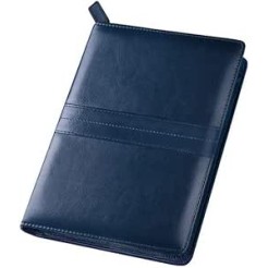 Agenda giornaliera 2026 similpelle con zip 17x24 cm BLU 1