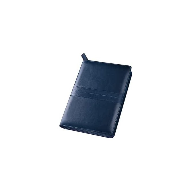 Agenda giornaliera 2026 similpelle con zip 17x24 cm BLU 1