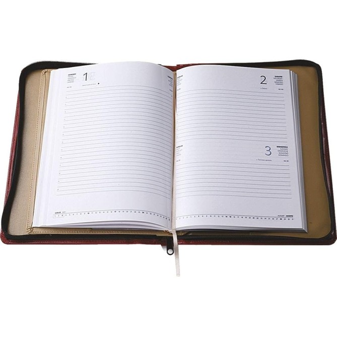 Agenda giornaliera 2026 similpelle con zip 17x24 cm BLU 2