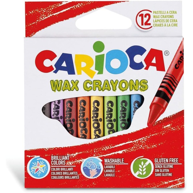 Pastelli A Cera Carioca lavabile confezione da 12 Pz 1