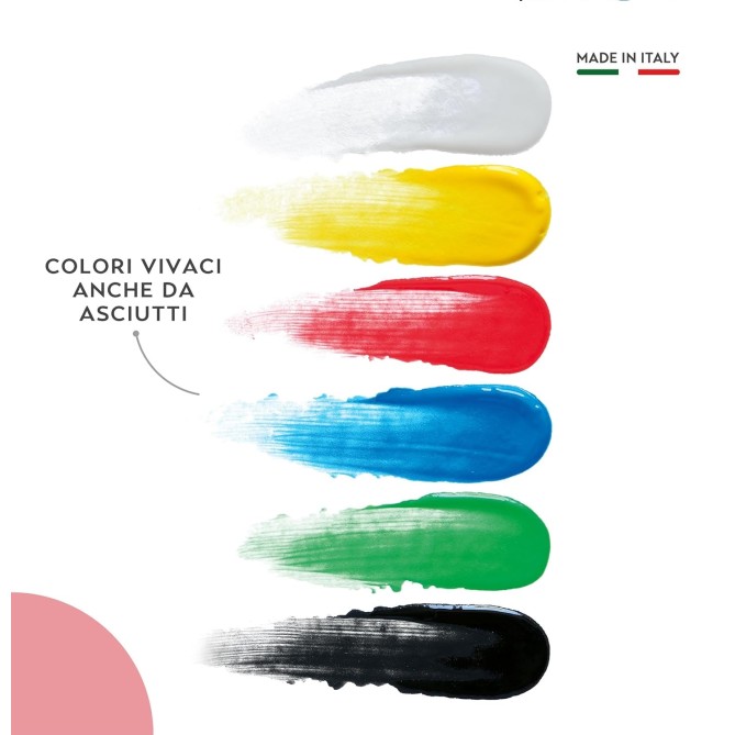 Ditacolor Tempera a Dita per Bambini, 6 Colori x 100g, Lavabile e Gluten Free, Valigetta con Manico, Made in Italy 1