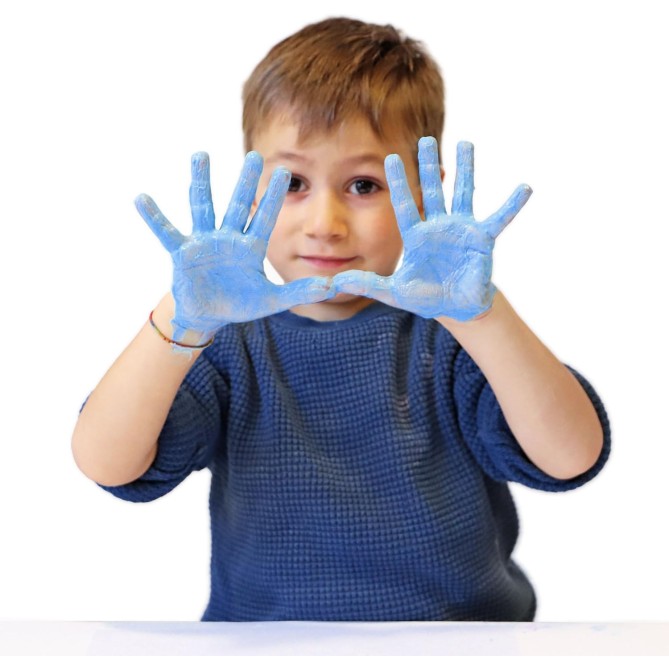Ditacolor Tempera a Dita per Bambini, 6 Colori x 100g, Lavabile e Gluten Free, Valigetta con Manico, Made in Italy 2