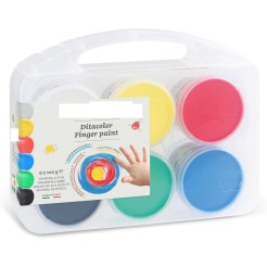 Ditacolor Tempera a Dita per Bambini, 6 Colori x 100g, Lavabile e Gluten Free, Valigetta con Manico, Made in Italy 3