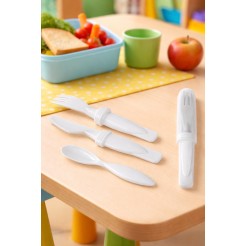 Set Posate Forchetta Cucchiaio E Coltello In Custodia Protettiva Per Scuola Pic Nic E Viaggio 2