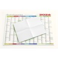 Calendario da muro 2026 annuale PIEGATO 365 giorni multicolor 87x62cm unico foglio 4