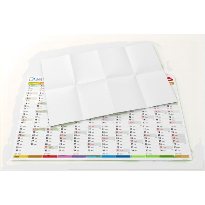 Calendario da muro 2026 annuale PIEGATO 365 giorni multicolor 87x62cm unico foglio 5