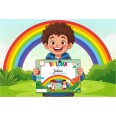 Diploma della scuola dell'infanzia A4 COLOURS- in cartoncino decorativo festoso 21x29,7 cm 3