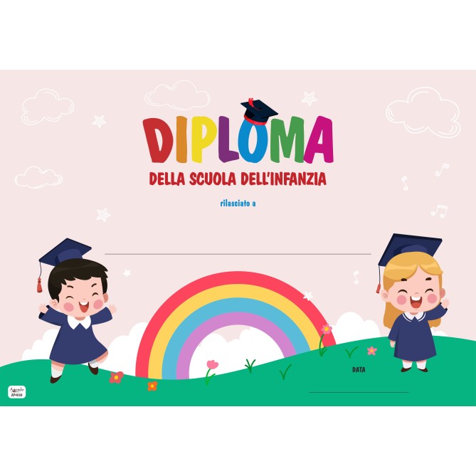 Diploma della scuola dell'infanzia A4 - in cartoncino decorativo festoso 21x29,7 cm 4