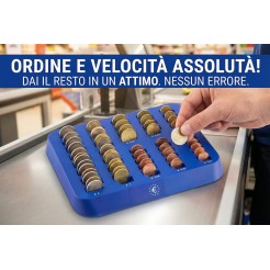Vassoio Vaschetta Portamonete Euro Colore Blu - 255x20x30 mm 1 2