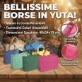 Borsa Arianna in juta tinta laminata con manici in corda da 50cm, chiusura zip e taschino interno - Dimensioni 48x34x19. 14