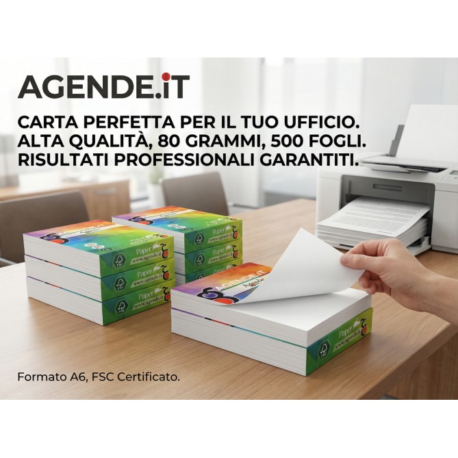4 Risme Carta A5 Per Fotocopie E Ricette 2.000 Fogli 80gr Bianca 14,8x21 - Carta Alta Qualità Per Fotocopie 4