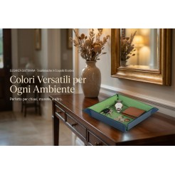 Svuotatasche In Ecopelle Bi Colore Rosso E Blu 17x17 Posa Oggetti 1 2
