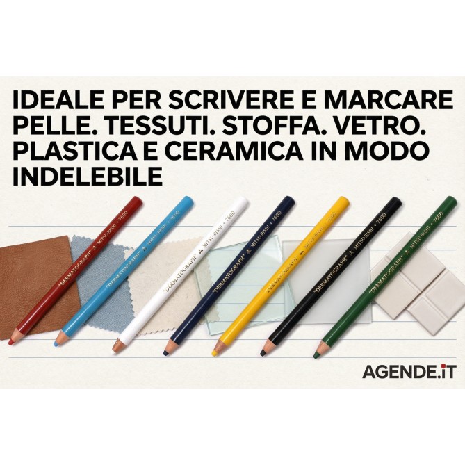Dermatograph Matita Dermatografica 7600, Mina 4.4mm, per Pelle Tessuti Vetro Plastica Ceramica, Blu, 18cm 3