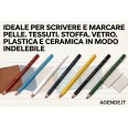 Dermatograph Matita Dermatografica 7600, Mina 4.4mm, per Pelle Tessuti Vetro Plastica Ceramica, Bianca, 18cm 2